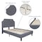 Flash Furniture Full Size Lt Gray Fabric Platform Bed w/ Mattress SL-BM10-10-GG - alternate 5